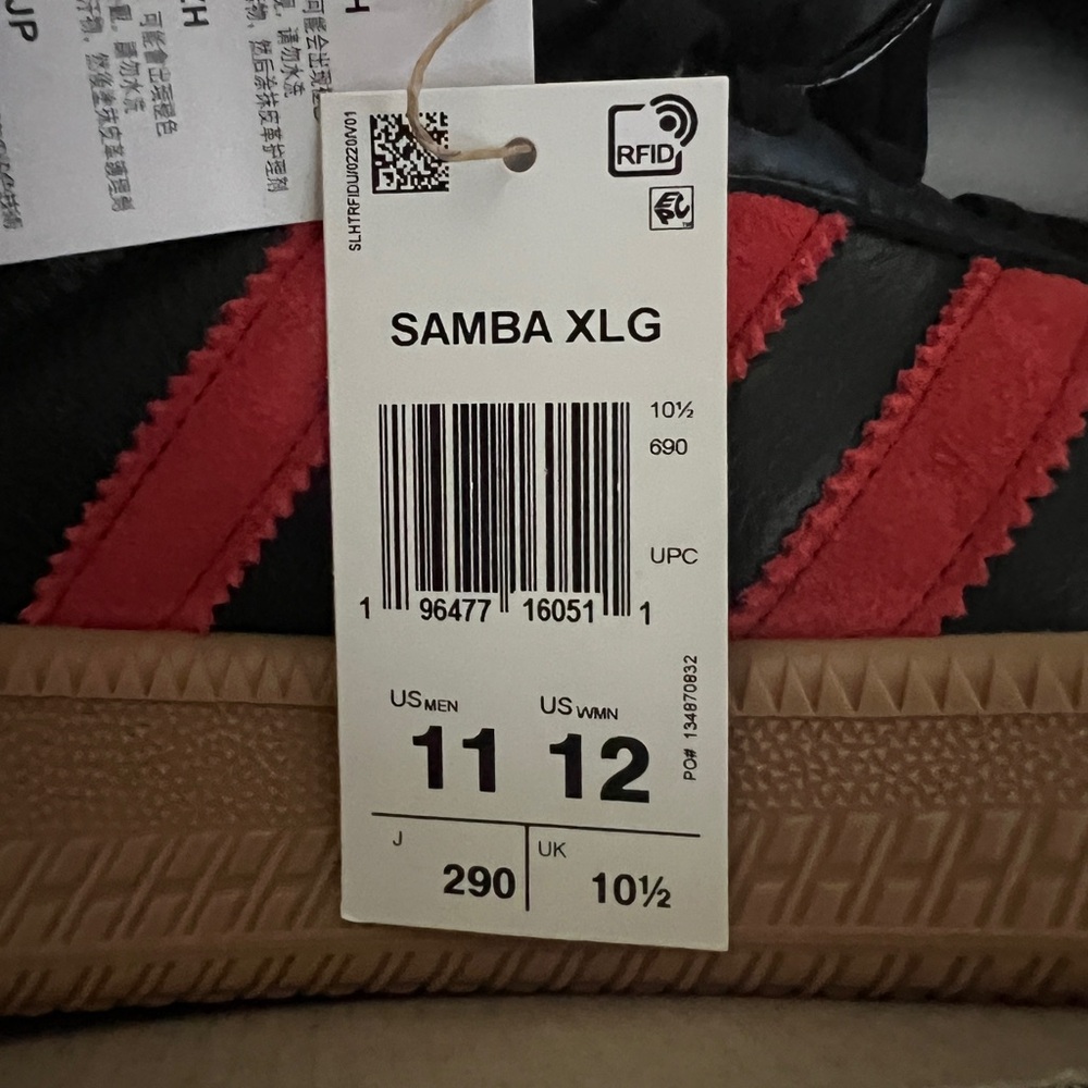 Adidas Samba XLG Black and Red Shoes - Picture 4 of 5